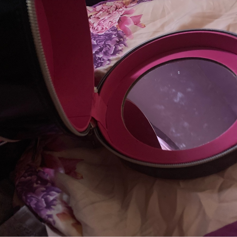 Lancome Black Vinyl and Pink Cosmetic Case